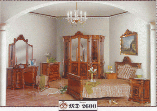 Mobilier dormitor lemn masiv MD 2600 de la Vidama Srl