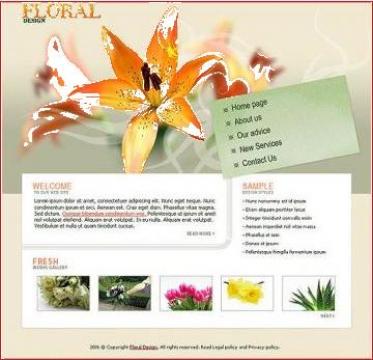 Pagina/site web de prezentare florarie
