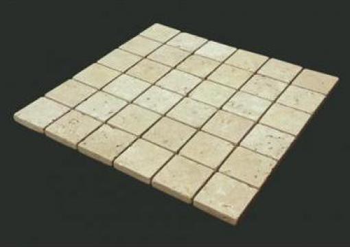 Mozaic travertin Classic Tumbled 1x4.8x4.8 cm de la Geo & Vlad Com Srl