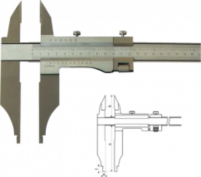 Subler mecanic din inox, 1000 x 150 mm / 0.05 mm