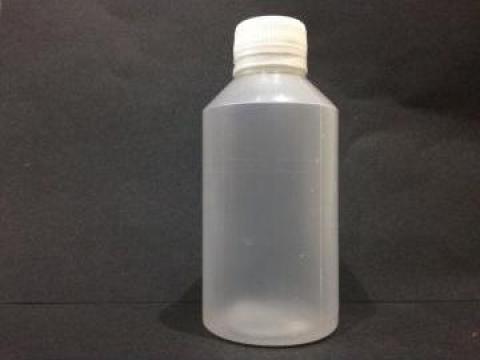 Flacon plastic transparent/alb 200 ml cu dop fi 28 PV