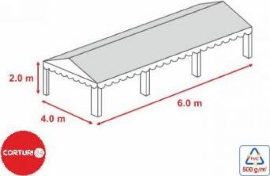 Prelata acoperis cort 4x6 m PVC 500 gr / mp