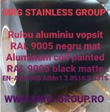 Rulou aluminiu vopsit 0.7x1000mm RAL 9005 negru mat AW 5005