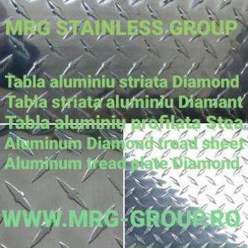 Tabla aluminiu striata antiderapanta decorativa Diamond 1.5m de la MRG Stainless Group Srl