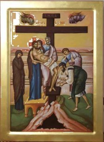 Icoana pictata manual Pogorarea de pe Cruce de la PFA Vasiloaia Monica