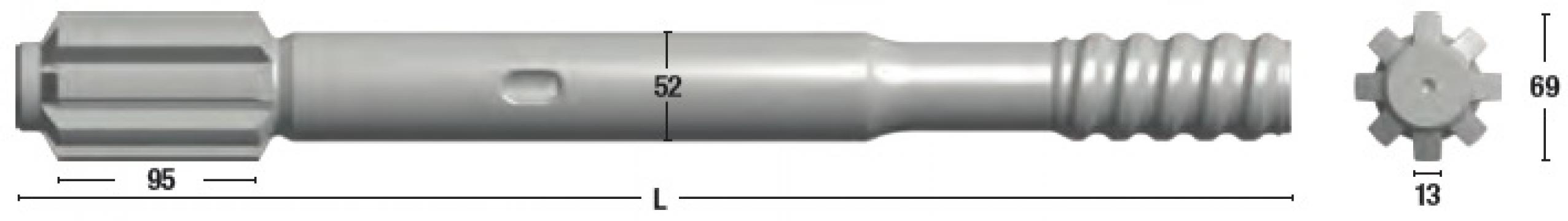 Adaptor pentru Sandvik HL700/800, T51, L=600MM de la Drill Rock Tools