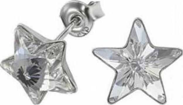Cercei argint 925 si swarovski Stars White Crystal de la Artemis Srl