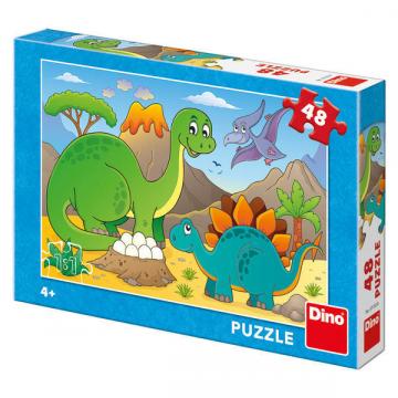 Puzzle - Dinozauri prietenosi (48 piese) de la A&P Collections Online Srl-d