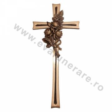 Crucifix bronz cu trandafiri 2179