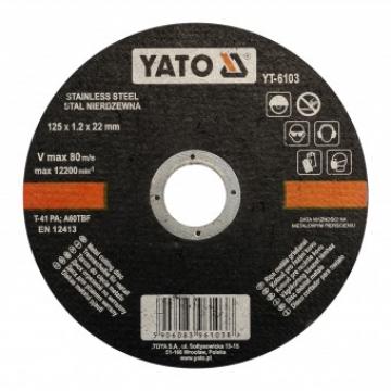 Disc debitat metal inox, 125x1.2X22mm, Yato YT-6103 de la Viva Metal Decor Srl