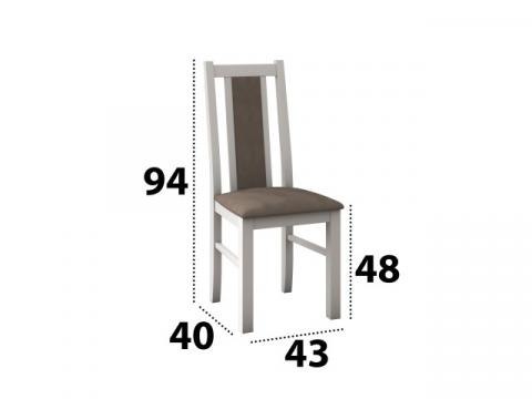 Scaun living Boss14 B18A, alb, 43x94x40 cm, lemn masiv de la CB Furniture Srl