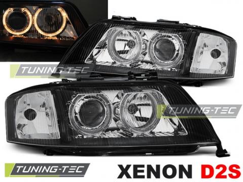 Faruri Audi A6 05.97-09.99 Angel Eyes negru xenon de la Kit Xenon Tuning Srl