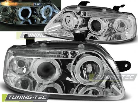 Faruri compatibile cu Chevrolet Aveo 03-06 Angel Eyes crom de la Kit Xenon Tuning Srl