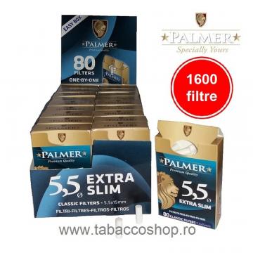 Display cu 1600 filtre tigariPalmer Extra Slim 5.5mm 80x20