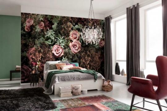 Fototapet floral pentru dormitor Velvet