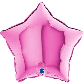 Balon folie stea roz metalizat 45cm