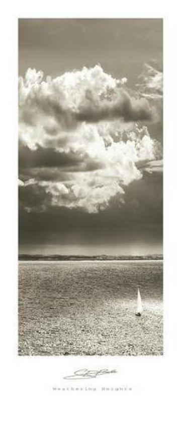 Tablou alb negru Peisaj marin cu o barca cu panze