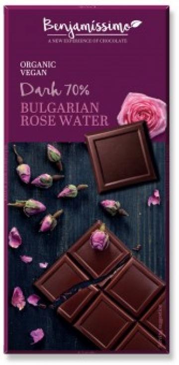 Ciocolata cu apa de trandafir bio, 70g, Benjamissimo de la Supermarket Pentru Tine Srl