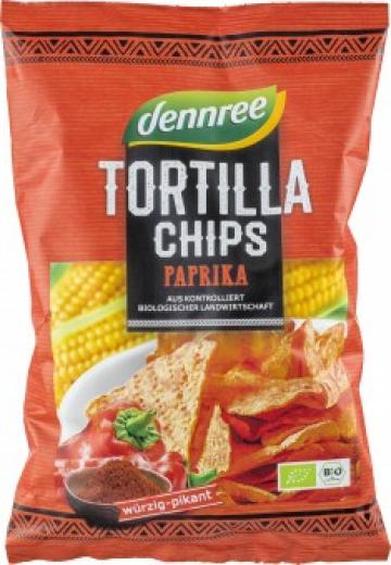 Chips Tortilla cu paprika bio 125g Dennree de la Supermarket Pentru Tine Srl