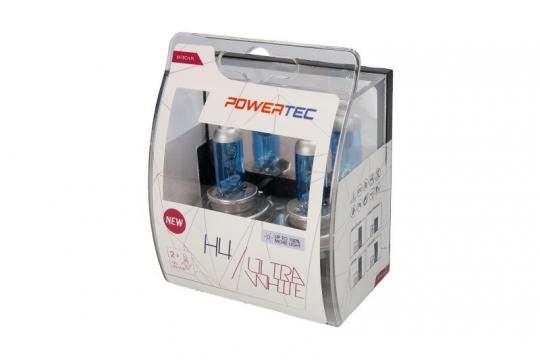 Set becuri Powertec H4 Ultra White de la LND Albu Profesional Srl