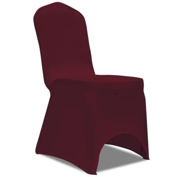 Husa de scaun elastica, 4 buc., rosu bordo de la VidaXL