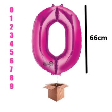 Balon folie cifra roz umflat cu heliu 66cm de la Calculator Fix Dsc Srl