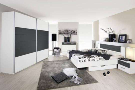 Dormitor Barcelona alb alpin/ gri metalic de la Intracom Trading Company Srl