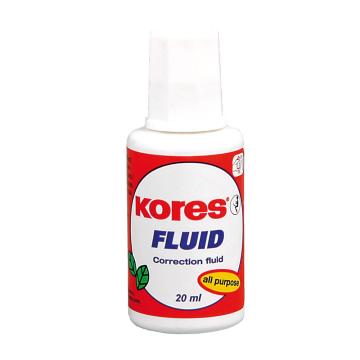 Fluid corector Kores, aplicator cu pensula, 20 ml de la Sanito Distribution Srl