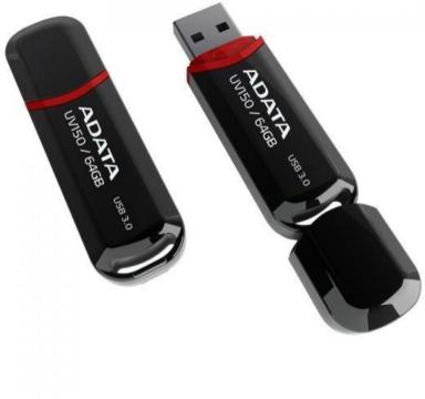 USB Flash Drive ADATA 64GB, UV150, USB3.0, negru