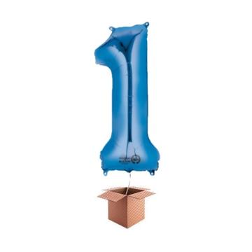 Balon folie cifra albastru umflat cu heliu 87cm de la Calculator Fix Dsc Srl