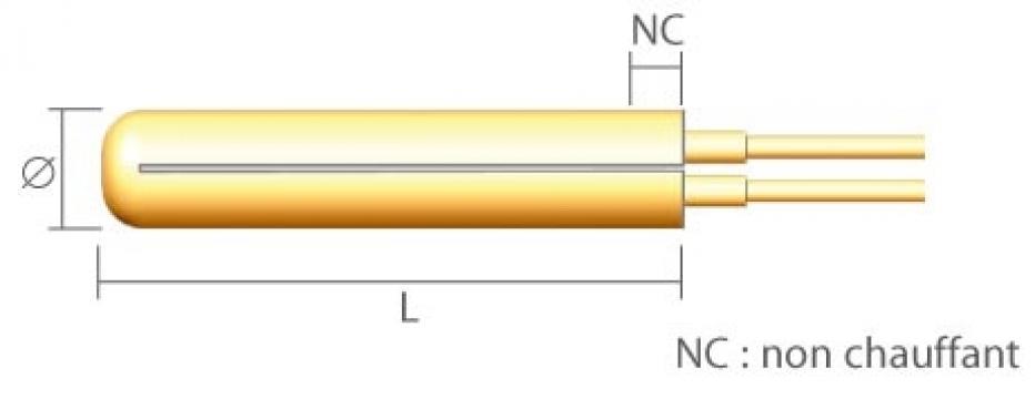 Rezistenta electrica - cartus, L 127 (5") mm, P 1000 W de la Tehnocom Liv Rezistente Electrice, Etansari Mecanice
