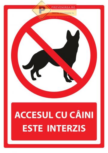 Indicatoare pentru interzicerea cainilor
