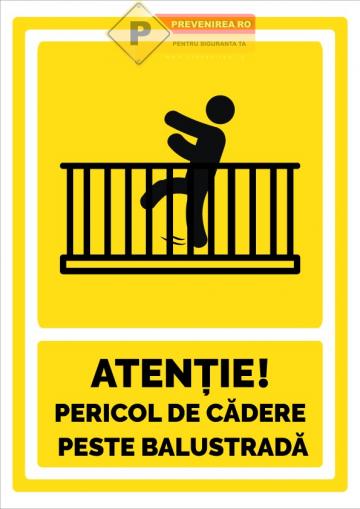 Indicatoare pentru pericol de cadere peste balustrada