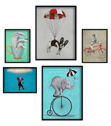 Set 5 tablouri decorative Animale de la Etoc Online