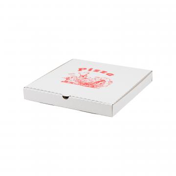 Cutie pizza alba cu imprimare generica 45cm
