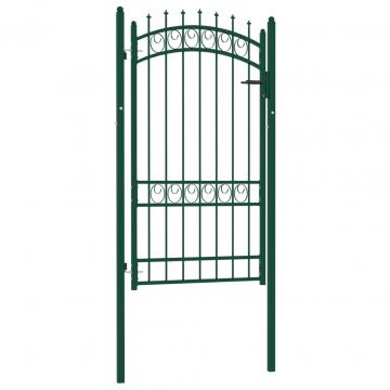 Poarta de gard cu tepuse, verde, 100x175 cm, otel