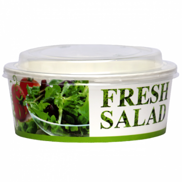 Bol carton cu capac, personalizat fresh salad, 750cc (50buc) de la Practic Online Packaging S.R.L.