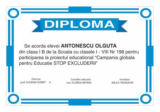 Diploma APD001 de la Apia Prest Srl