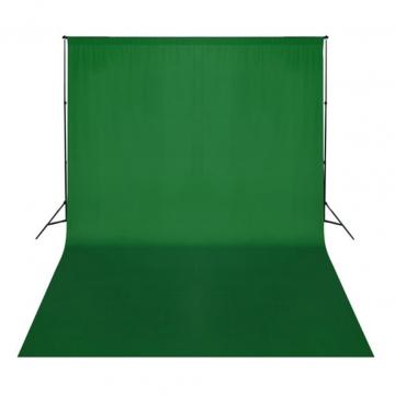Fundal foto, bumbac, verde, 500 x 300 cm, Chroma Key de la VidaXL