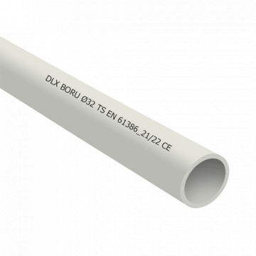 Tub PVC rigid D25, 750N, Halogen free, 3m - DLX TRP-802-25