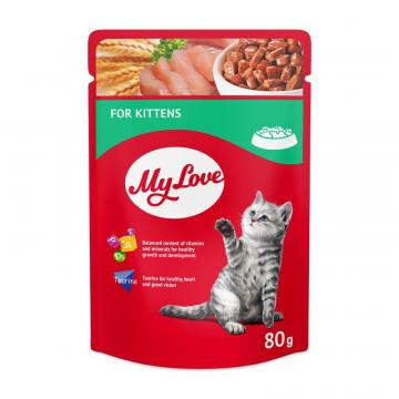 Hrana plic pisica Junior cu pui in sos 80g - MyLove