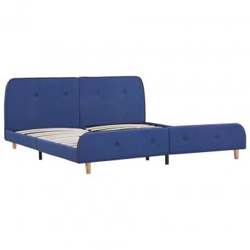 Cadru de pat, albastru, 160 x 200 cm, material textil de la VidaXL