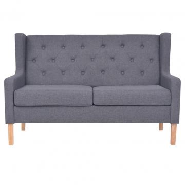 Canapea cu 2 locuri, material textil, gri de la VidaXL
