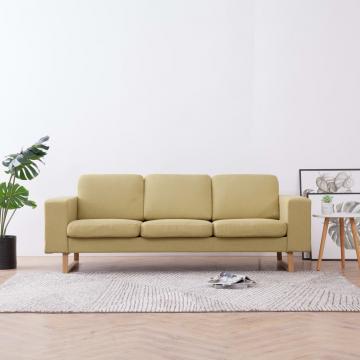 Canapea cu 3 locuri, verde, material textil de la VidaXL