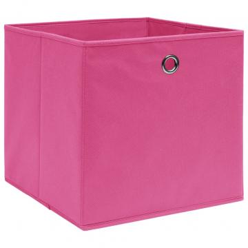 Cutii depozitare, 10 buc., roz, 32x32x32 cm, textil de la VidaXL