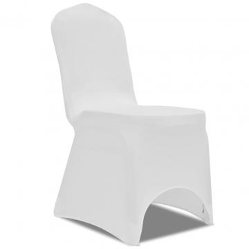 Huse de scaun elastice, 18 buc., alb de la VidaXL