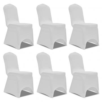 Huse elastice pentru scaun, 12 buc., alb