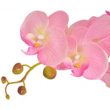 Planta artificiala orhidee cu ghiveci, 75 cm, roz de la VidaXL