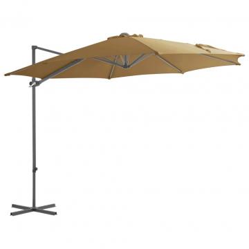 Umbrela de exterior cu baza portabila, gri taupe de la VidaXL