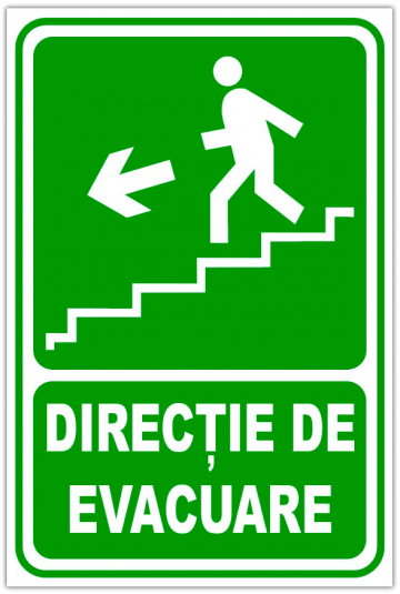 Indicator pentru iesire de urgenta scari stanga in jos